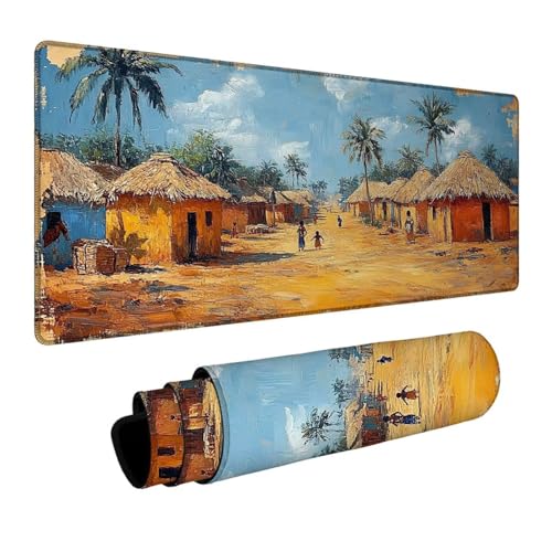 Tapis de Souris Afrique Tapis de Souris Gamer Paysage Mouse Pad Bords Cousus Précision et Vitesse Améliorées pour Decoration Maison Bureau Pc Portable Clavier sans Fil 300 x 600 x 3 mm DBYH-4333