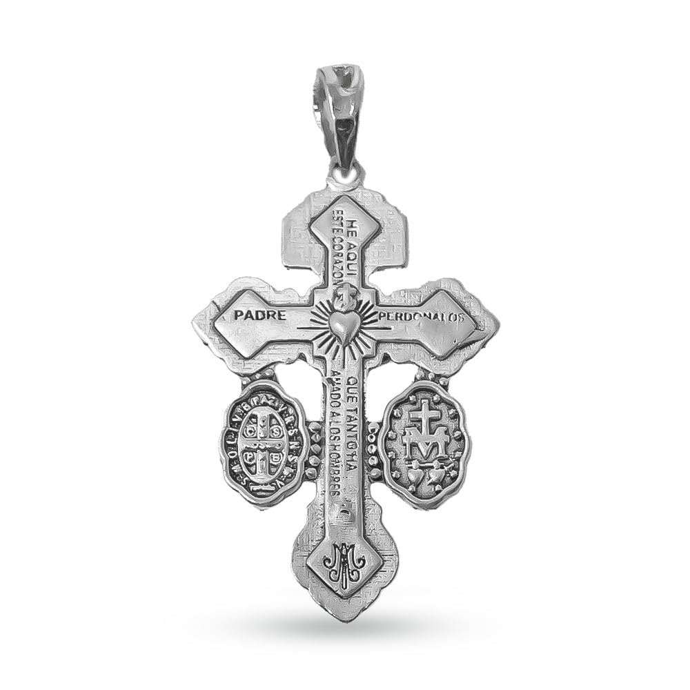 Cruz del Perdón Colgante Plata Ley 925m maciza 36mm. JESÚS DE NAZARET REY DE LOS JUDÍOS