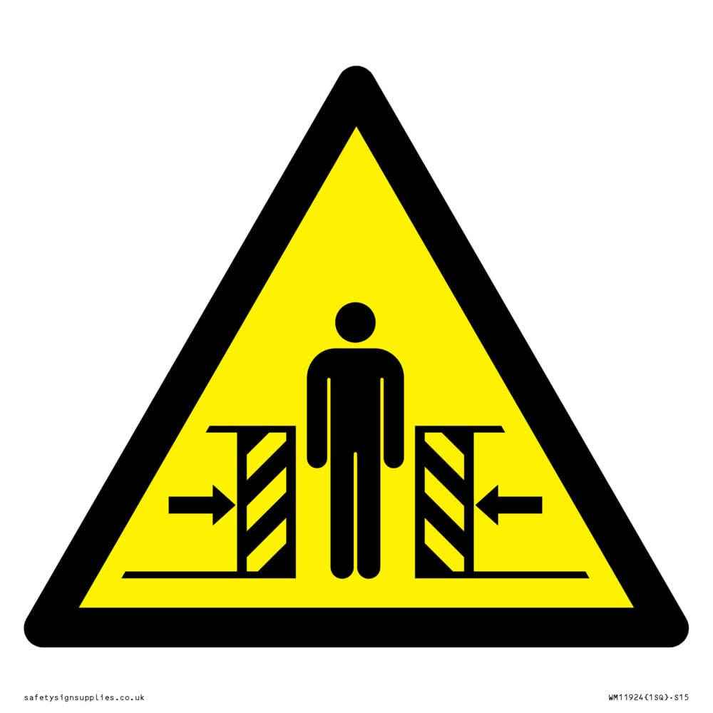 W019 Warning: Crushing Sign - 150x150mm - S15