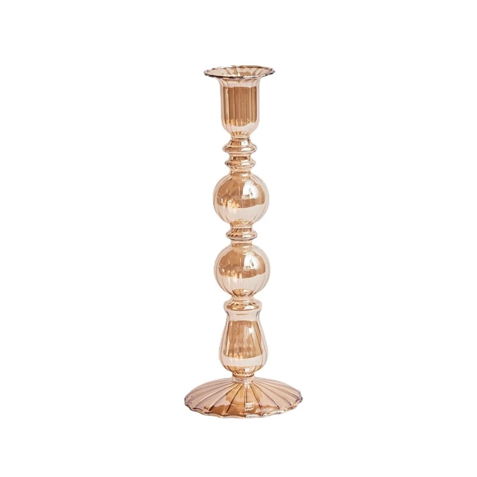 Candle Holders Retro Candlesticks Taper Candle Holders Tall Decoration Party Glass Vase Home Decor Wedding(Color B,STYLE3)