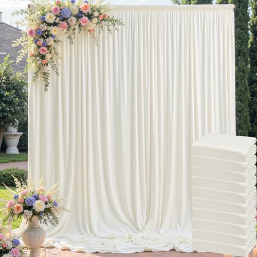Rideaux de fond en polyester de qualité supérieure ivoire pour shooting et réception chic