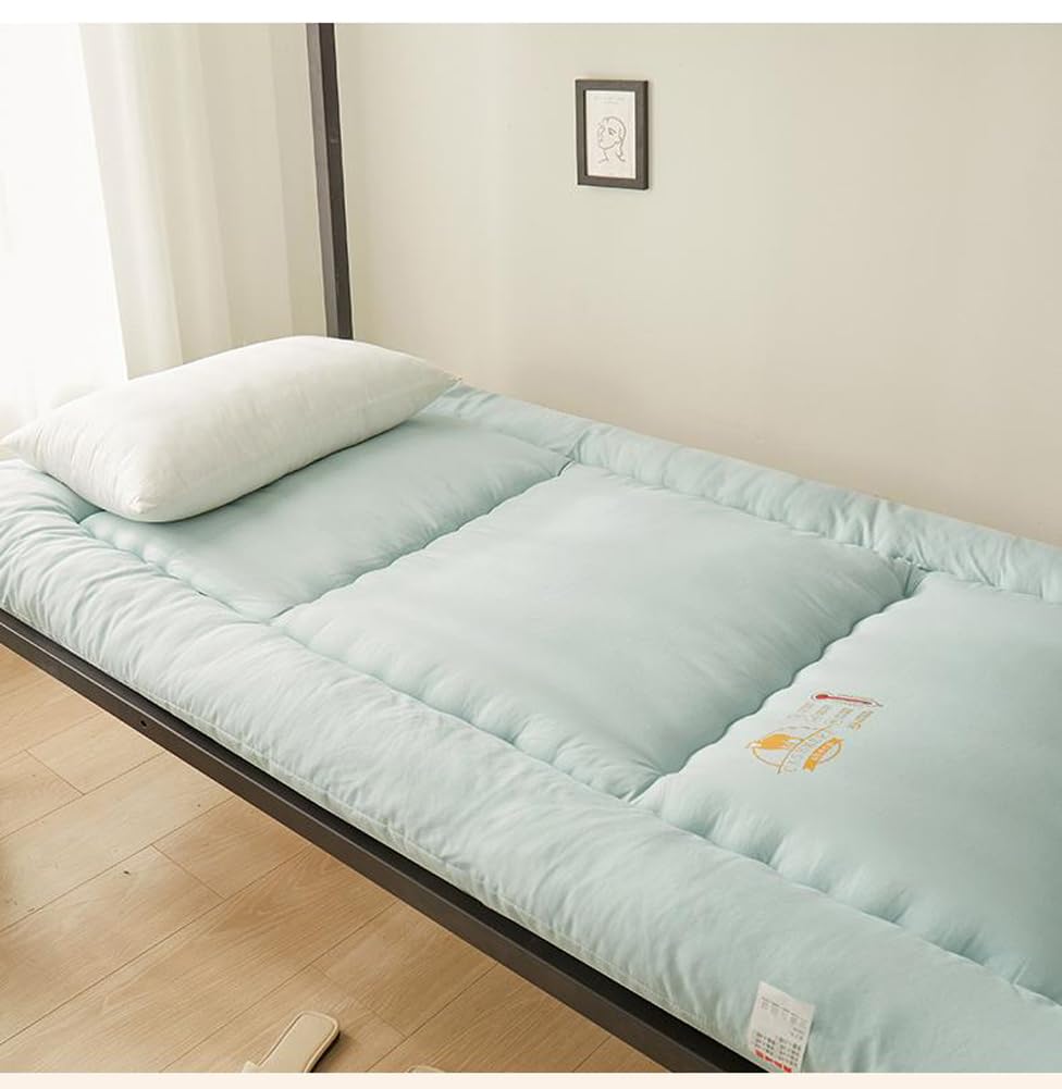 Matelas de sol japonais type futon pour tatami et chambre à coucher, extra épais, pliable, enroulable, respirant, pour invités, lit de sol (rose, 120x200cm)