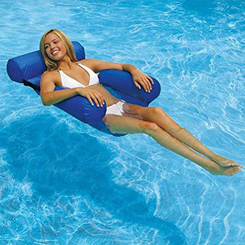 Amiispe Estera de Malla Hamaca de Agua Inflable Cama Inflable Cama Flotante Piscina Hamaca de Agua Estera de Malla Colchón de Aire Estera de Silla Plegable