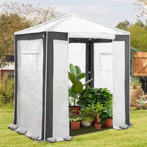 Image of EAGLE PEAK 6x4 Walk in Pop Up Greenhouse, Gray /White