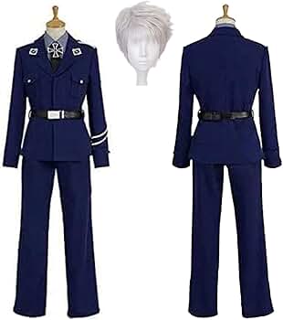ヘタリア　プロイセン　ギルベルト　軍服＋ウィッグ　通常　コスプレ　衣装　S ヘタリア プロイセン ギルベルト 軍服＋ウィッグ 通常 コスプレ