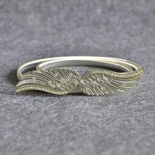 Women's Angel Wings Alloy Buckle Elastic Waist Belt for Party Dress (Silver)3