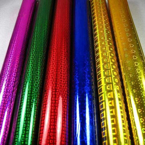 SNOW CRAFTS Plastic Holographic Metallic Colour Paper Wrapping Sheets (65 CM* 45 CM) Especially for Gifts, Craft work Etc, (100 SHEETS)