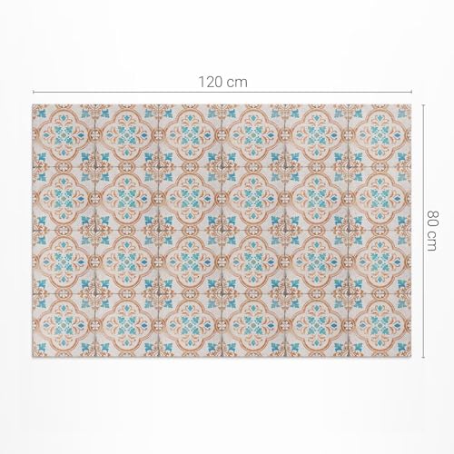 Tapis de sol vinyle 80x120 cm rectangle au style antique pour déco de balcon