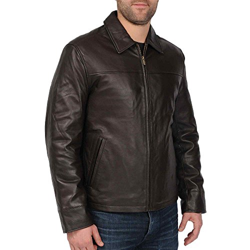 mens Big and Tall New Zealand Lambskin Leather Classic Open Bottom Jacket