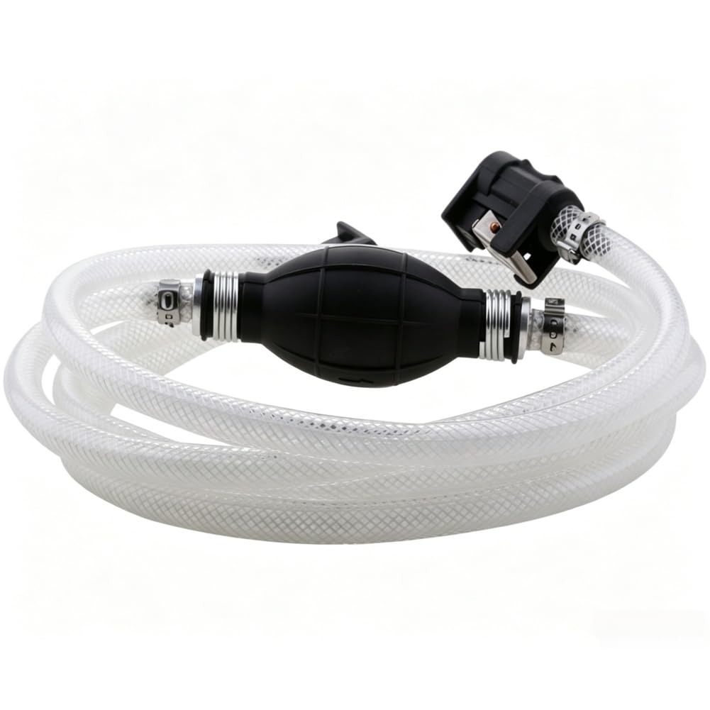 Pompa manuale di trasferimento del carburante con tubo da 2 m, pompa di aspirazione dell'olio per motori di barca, pompa manuale portatile per trasferimento del carburante, robusta e