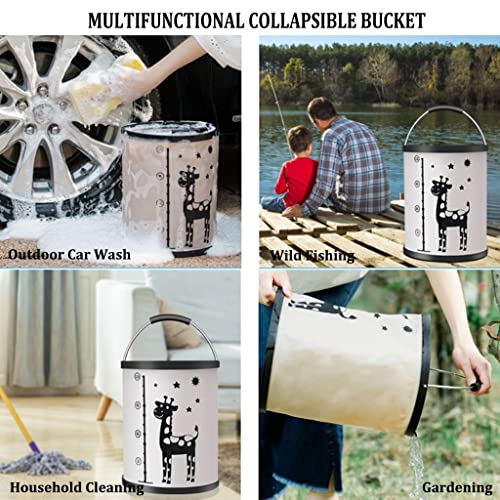 Seau à eau pliable avec poignée 12 L – Lavabo pliable portable pour camping, bateau, voyage, pêche, jardinage, lavage de voiture