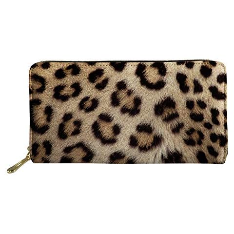 Biyejit Leopard Print Leather Long Wallet Cover
