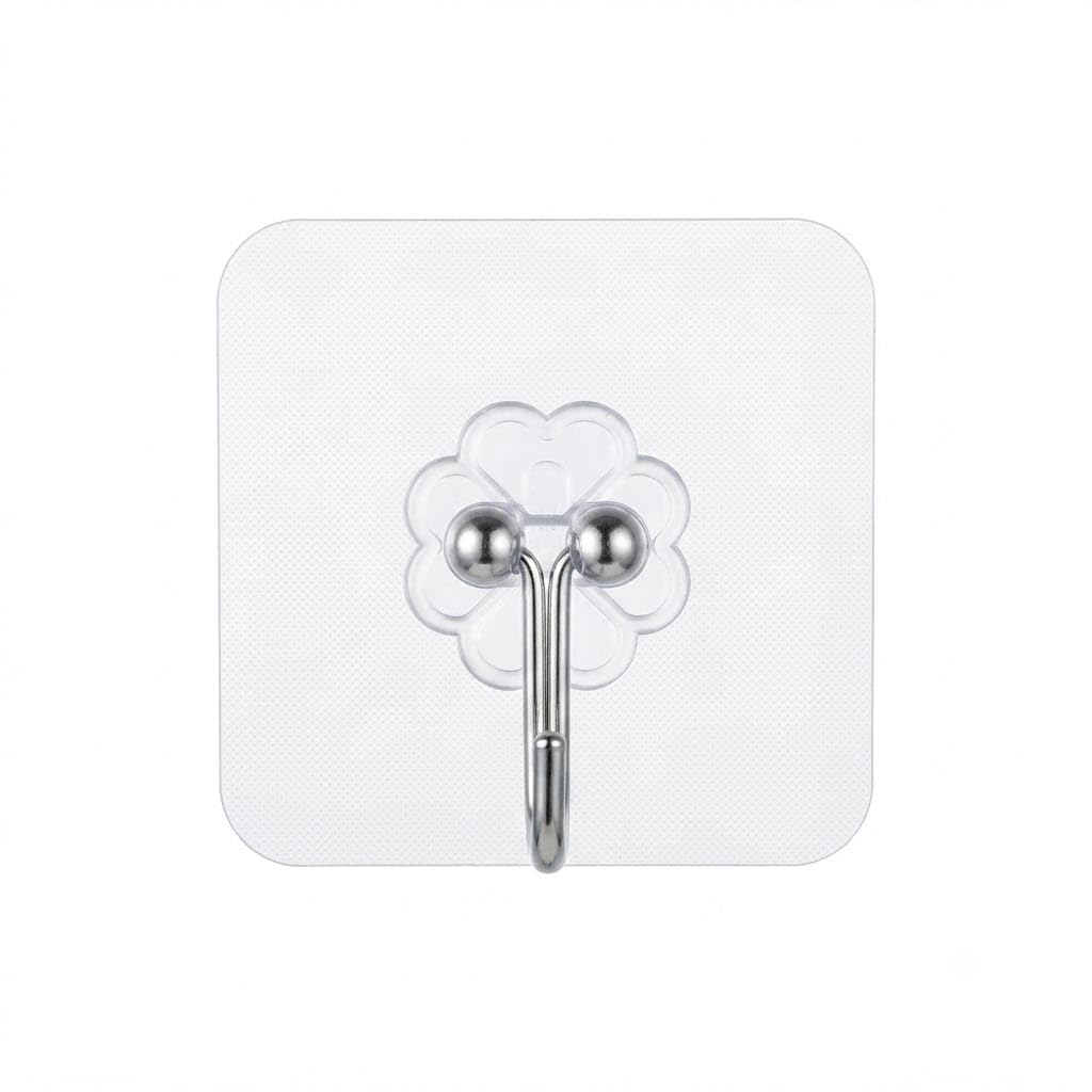 20 Pcs Self Adhesive Stainless Wall Hook I Transparent Sticky Hooks for Wall I Stylish,Design, Oil Resistant I No Drill, Strong Hold Hooks for Kitchen, Living Room and Bedroom-image-31