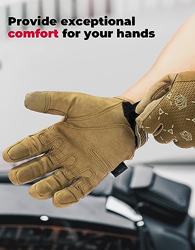 KEMIMOTO Taktische Handschuhe, Militär Einsatzhandschuhe mit Touchscreen, Tactical Gloves, Atmungsaktiv, Vollfinger, Outdoor Handschuhe für Bushcraft, Motorrad, Jagd und Security