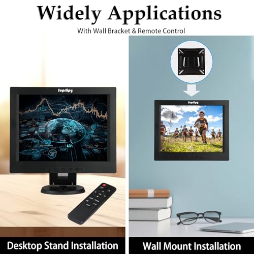 Image of 12 Inch TFT LCD Security CCTV Monitor 800x600 4:3 Resolution Color Display Screen Support HDMI /VGA /AV /BNC /MIC USB Ports with Remote Control Built-in LounSpeakers for Surveillance Camera