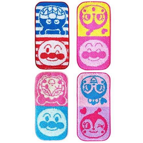 Bandai Anpanman! Pocket Towel Hankerchief 5 Pc Set/Anpanman/Melon Panda Chan/Aka Chan Man/Dokin Chan/Kokin Chan/Character Hand Towel/Half Hankerchief Towel/Kids/Children/Cotton 100%