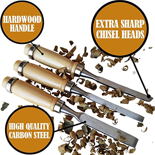 image for MARKETTY Wood Carving Chisels Sets - 12 Pcs, DIY Wood Carving Kit for 