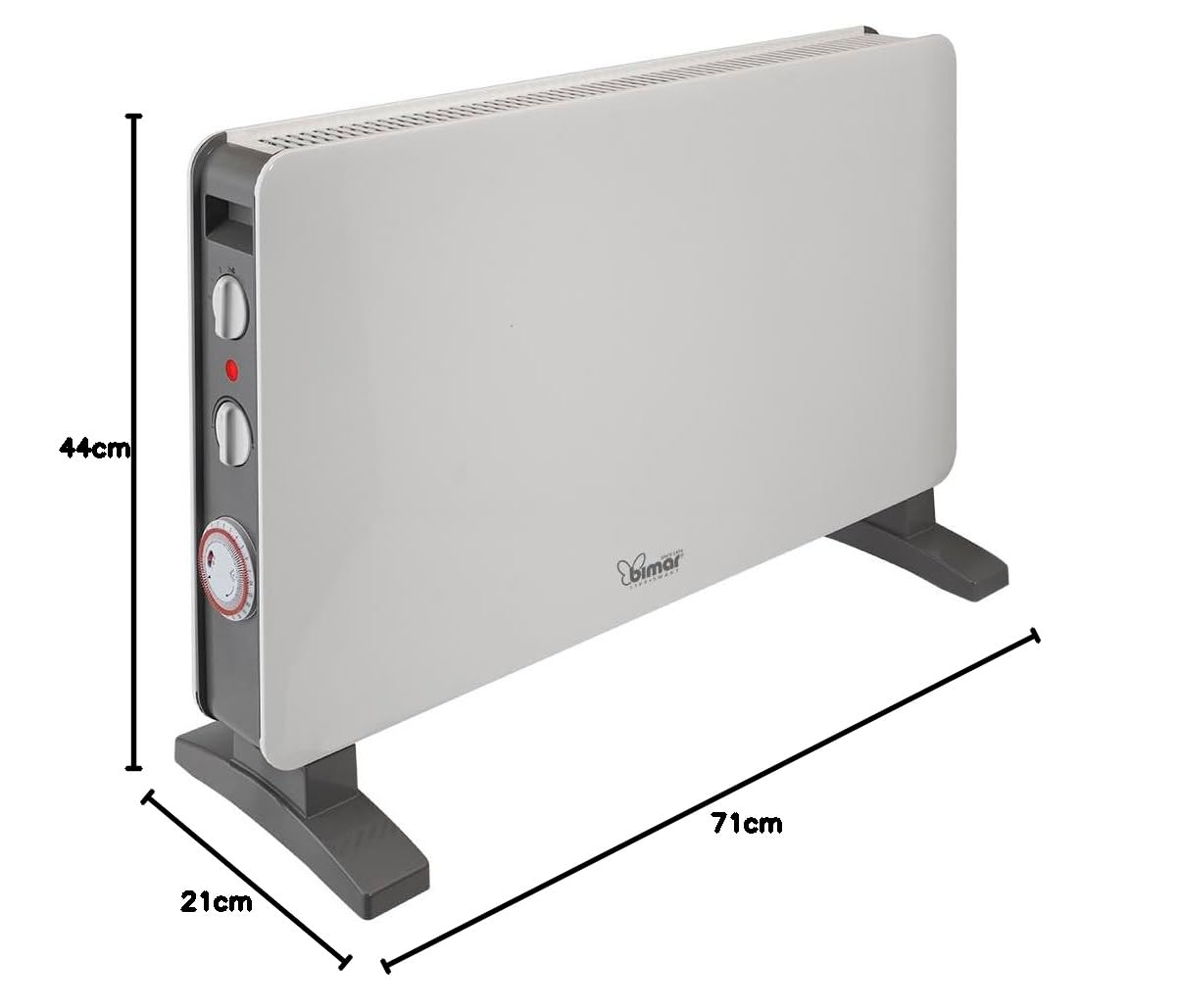 Bimar HC513 Termoconvettore a Convezione Naturale in Filo Metallico con Programmatore 24h, Stufa Elettrica con Ventilatore Turbo 2000W, 2 Potenze di Riscaldamento, Termostato Regolabile, Silenzioso