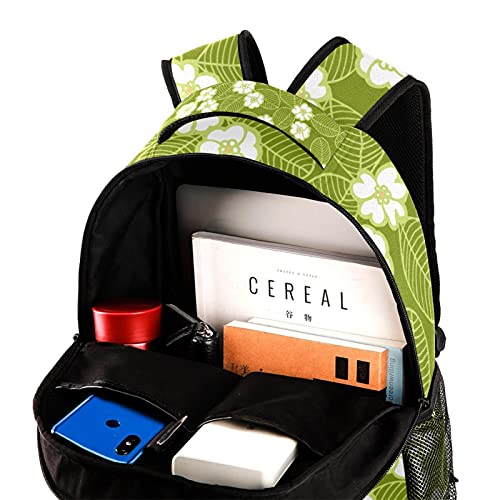 Sac à dos floral vert et multicolore pour étudiant et voyage - 4