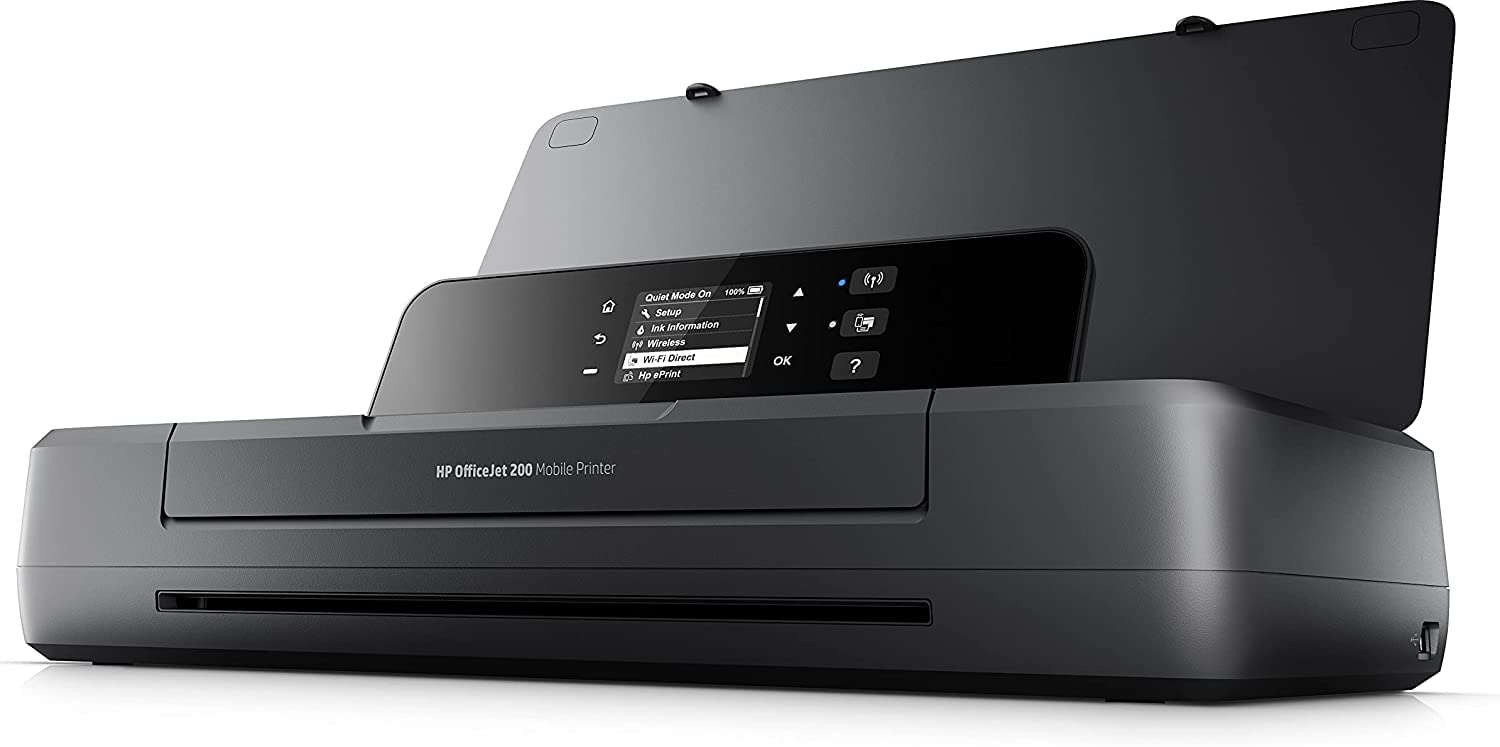 HP OfficeJet 200 Mobile Impresora de chorro de tinta, Pantalla LED, Wi-Fi, Wi-Fi Direct, App HP Smart, USB, negro (Reacondicionado)