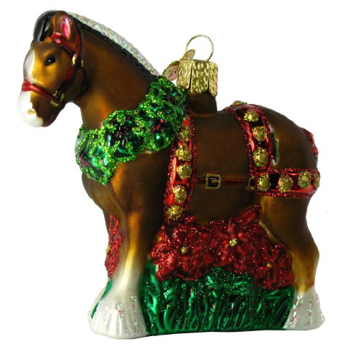 Old World Christmas Ornaments: Holiday Clydesdale Glass Blown Ornaments for Christmas Tree, 4.000 - Image 4