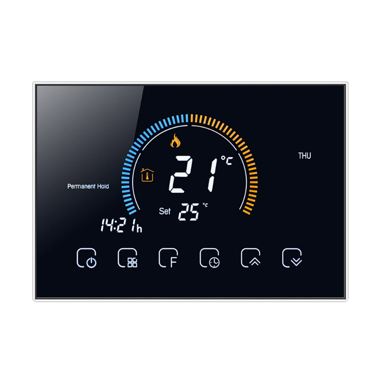 Termómetro interior higrómetro digital Controlador de temperatura del termostato del hogar inteligente WiFi for el soporte de calefacción de agua Google Home Alexa Control de voz Aplicación LCD Termos