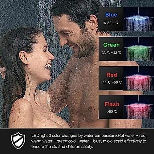 Ensemble douche pluie plafond bronze noir anti-calcaire pour rénovation salle de bain - 4