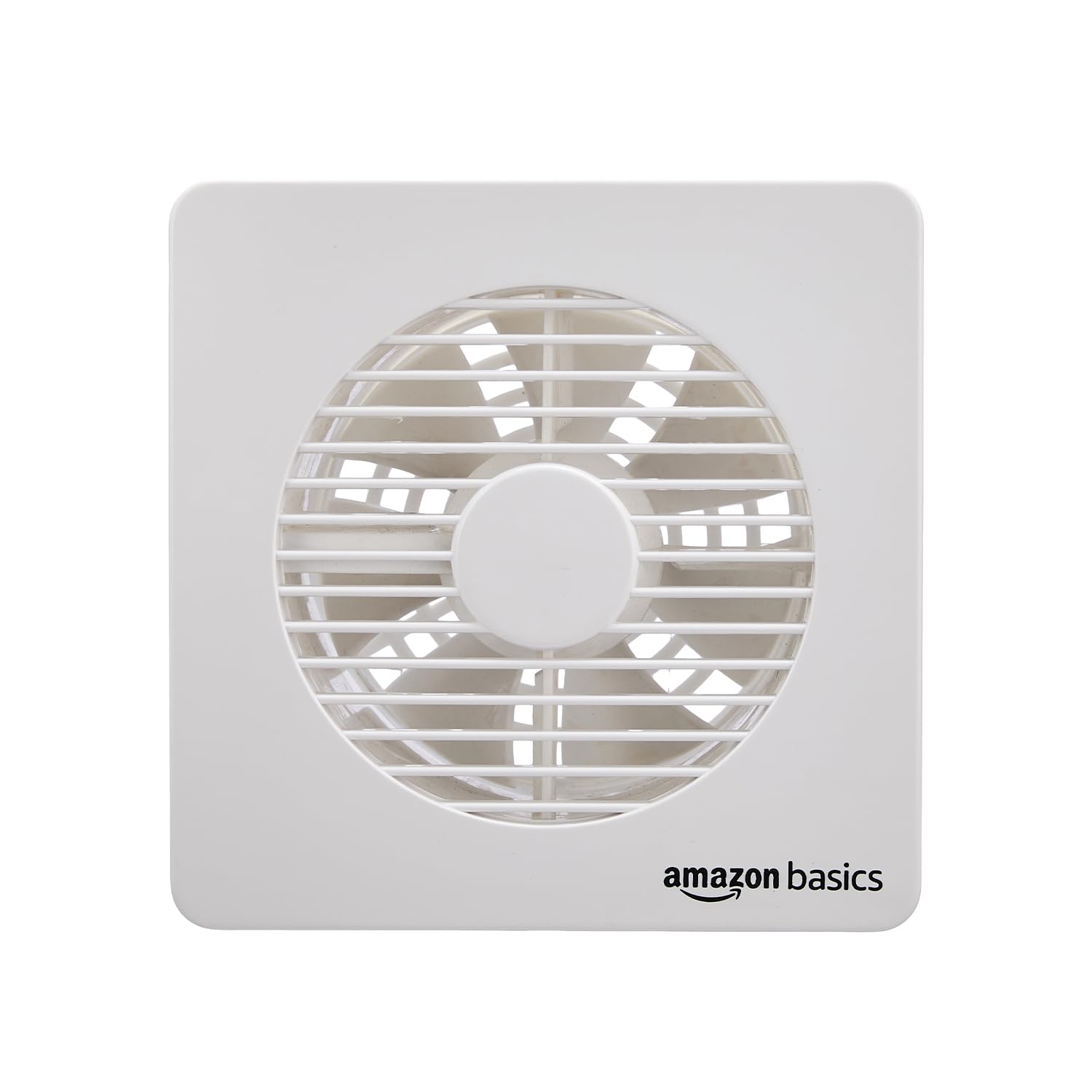 Amazon Basics Axial 6" Window Fan, 22W, 7 Blades, 135mm Sweep, Low-Noise Wall-Switch Exhaust Fan, White