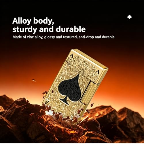 Encendedor metálico recargable con tapa abatible negro miniatura 4