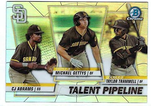 C.J. ABRAMS MICHAEL GETTYS TAYLOR TRAMMELL 2020 Bowman Chrome Talent Pipeline Refractor #TPSDP ROOKIE CARD RC San Diego Padres Baseball