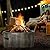 Outsunny Outdoor Fire Pit, 18 Inch Metal Wood Burning Fireplace with Spark Cover, Poker, Woodgrain Design for Patio, Picnic, Backyard, Dark Brown