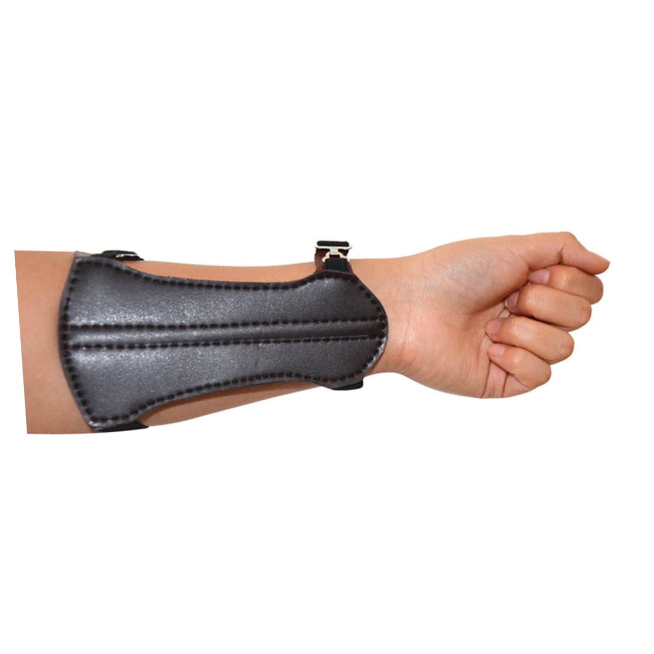 balacoo 1Pc Glove and Arm Protector Finger Leather Glove for Arm Guard with Strap Essential Hunting Gear for Beginners and Pros Black