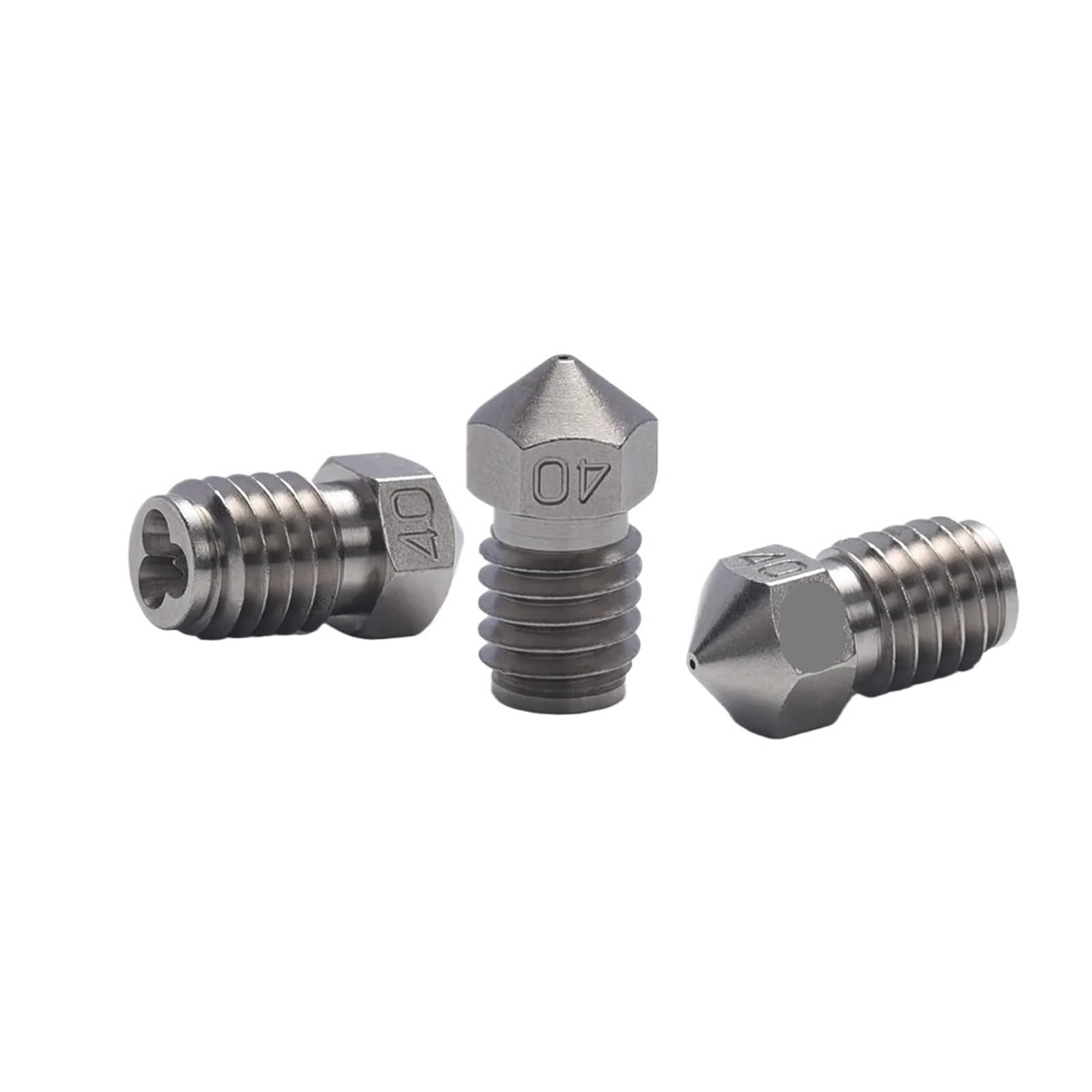 CHT MOS Messingdüse 0, 4 mm M6, kompatibel mit BIGTREETECH | 3D-Drucker-Düse für 1,75-mm-Filament, M6x1-Gewinde, 12,5 mm Höhe, für 6-mm-Schlüssel(3pcs)