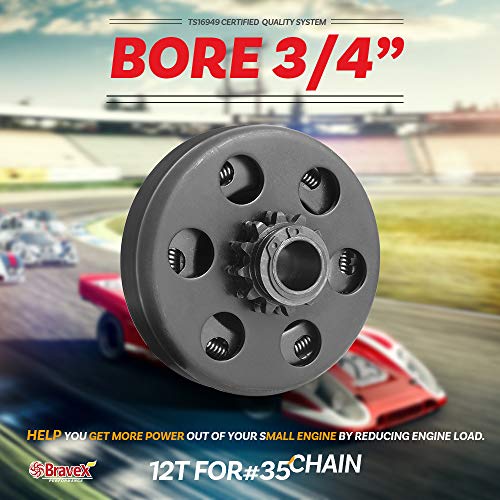 Image of CENTRIFUGAL CLUTCH 3 /4 inch BORE #35 CHAIN 12T FOR GO KART MINI BIKE ENGINE 3 /4 BAR 6.5HP GC190 GX120