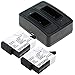 Produktbild CELLONIC 2X Akku kompatibel mit GoPro Hero 8 Black, Hero 5 6 Black AABAT-001 ASST1 CHDHX-501 Hero 7 Black Hero 7 White, AHDBT-501 1250mAh + Dual-Ladegerät Charger Ersatzakku Batterie Ladekabel