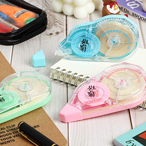 Zonon 4 Pieces Correction Tape Cream Color Beige Corrective Tape Eraser 100 Feet Long for School Office Supplies Crafting, Note Taking, Journal, Case Color May Vary - Thumbnail 7