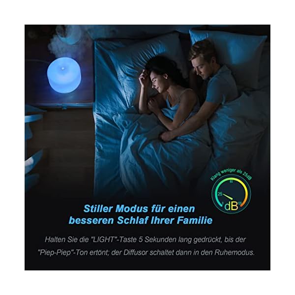 Aroma Diffuser für ätherische Öle - Ultraschall Luftbefeuchter Großer Raum mit Fernbedienung, sicher und freundlich, mit… – Bild 6