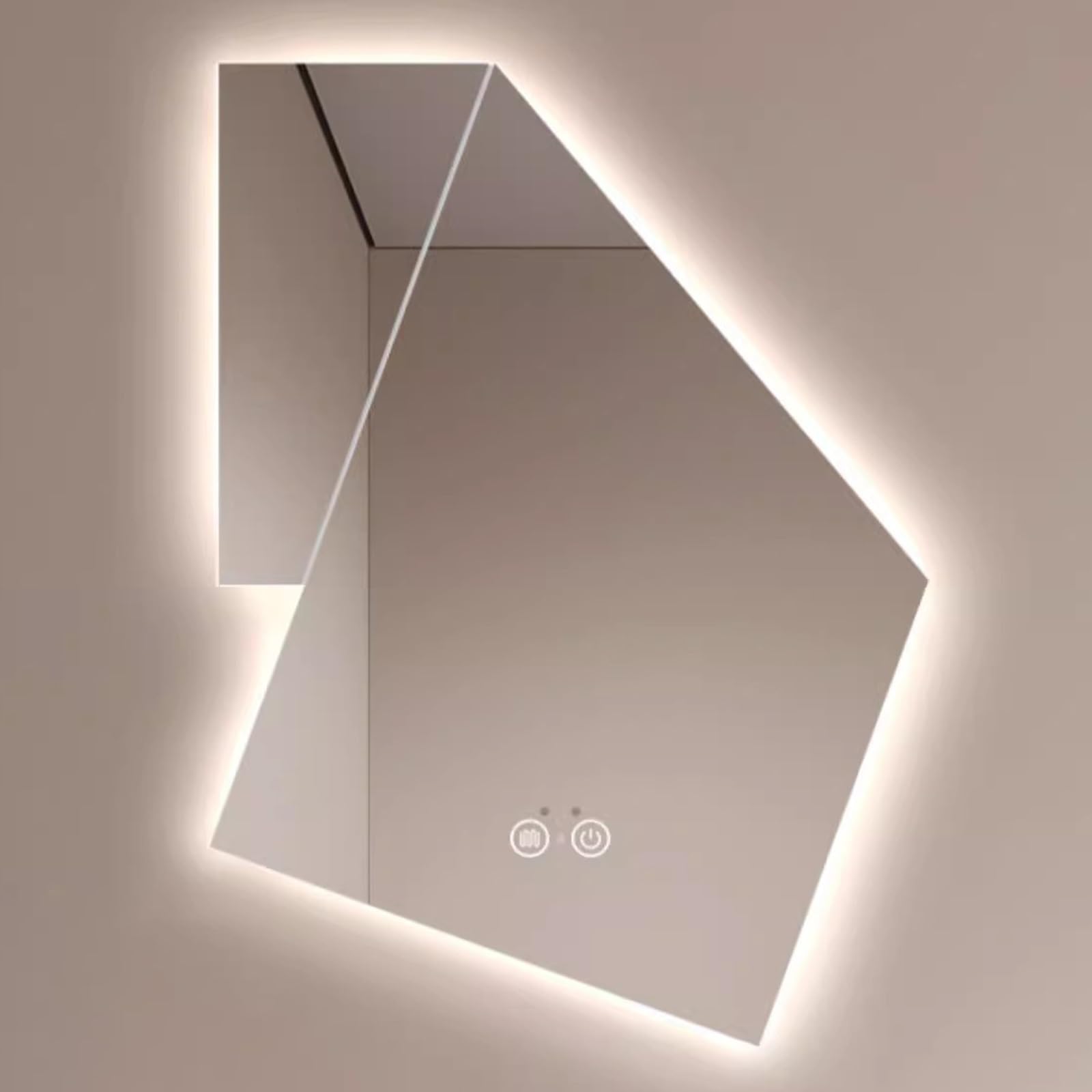 SXFSDOU LED Wall-Mounted Bathroom Mirror with Adjustable Lighting and Touch-Sensitive Switch | HD Vanity Makeup