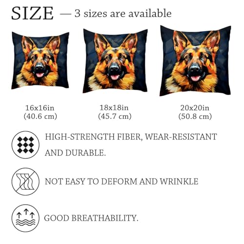 Housse de coussin velours motif chien de berger géométrique double face 50x50 - 7
