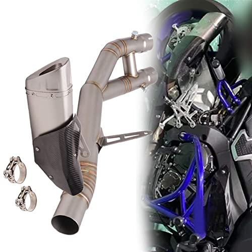 スリップオンオートバイ排気エスケープモトミッドリンクパイプ削除サイレンサー変更マフラーに適合するR1 YZF R1 R1M MT10 2015 2016 2017 2018 2019 2020 2021