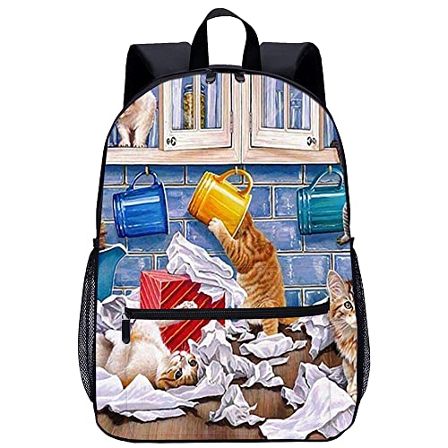 Sac à dos d'école pour enfants chat ergonomique contre le mal de dos