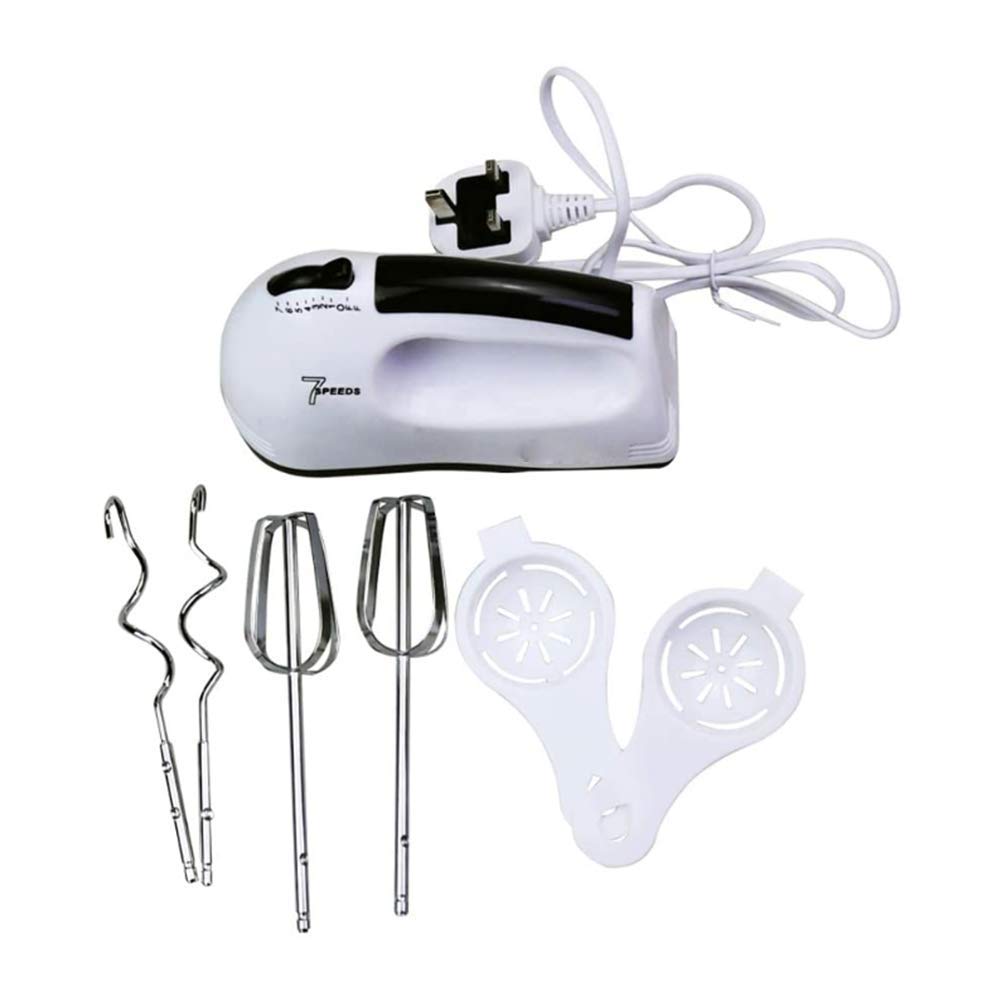 Frusta Manuale elettrica a 7 velocità Frusta a Mano Leggera 2 fruste, 2 Ganci per impastare, 2 Separatori per Uova, per frullino per Dolci da Cucina