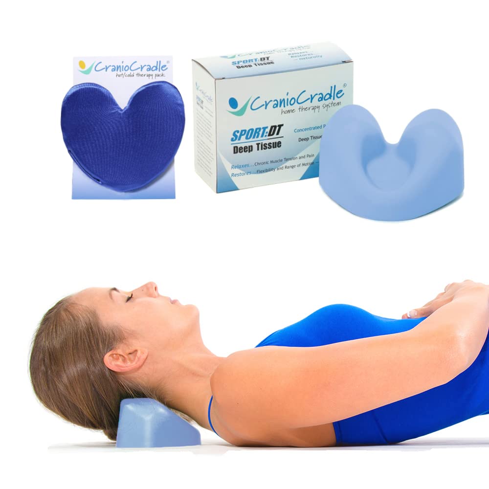 CranioCradle-Sport Combo Pack - 1 Sport 1 Hot/Cold Pack - Back, Neck, Shoulder, & Sciatica Tension Relief Device - Cranial Home Therapy System - for Tension and Discomfort Relief of The Neck
