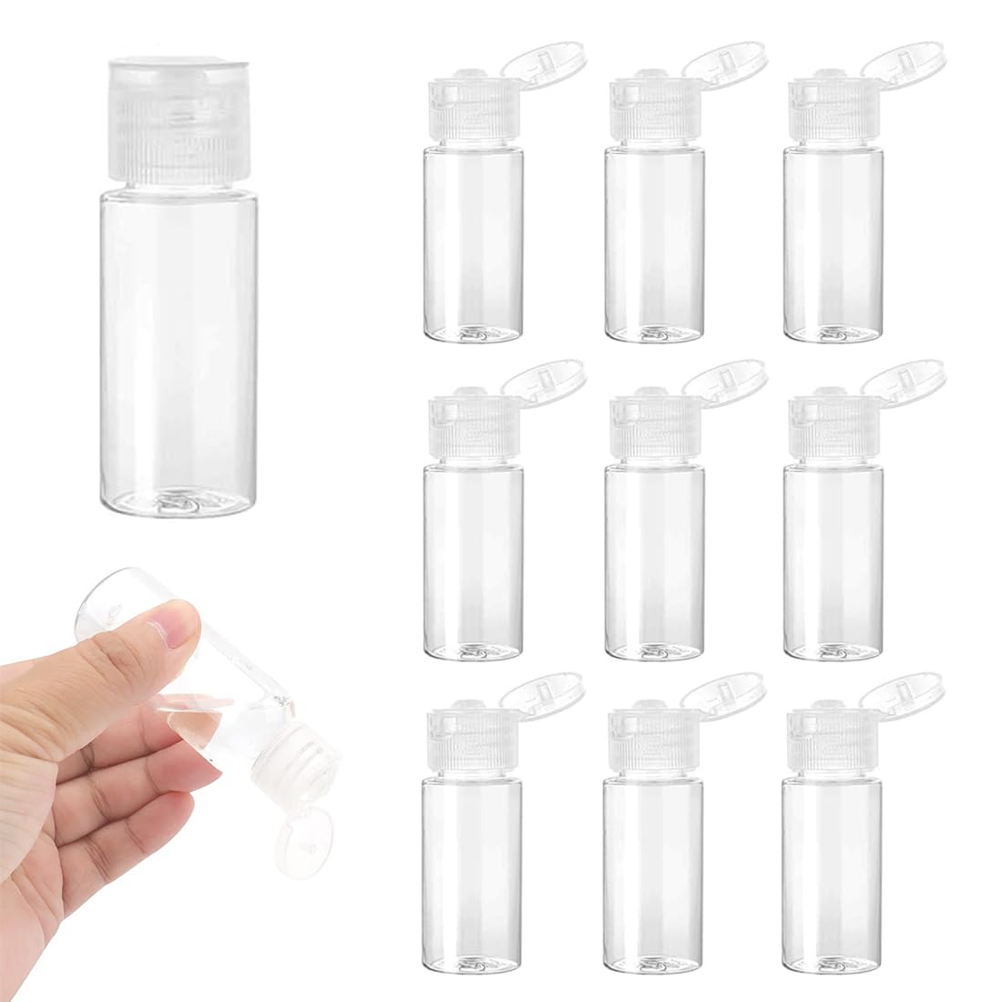 Barattolo rotondo in PET trasparente da 10x50/80g 100/150/200ml 2oz con tappo a ve in alluminio/plastica da 56mm per contenori cosmetici e alimentari, bottiglia  66