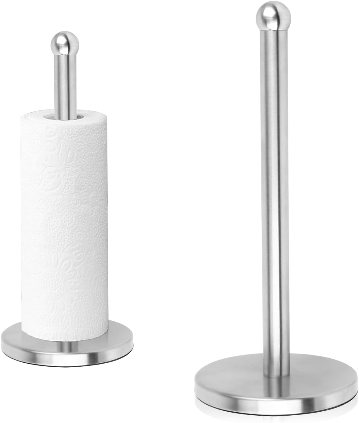 Silver Paper Towel Holder Countertop, Modern Stainless Steel Paper Towel Holder