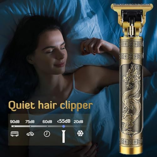 Image of Trimmer Men Cordless Hair Clipper Electric T Blade Dragon Style Beard Trimmers, Shaver, Edgers Professional Zero Gapped USB Rechargeable Clippers with 4 Guide Combs Men's Grooming Kit Trimmer
