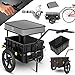 KESSER® Fahrradanhänger, Lastenanhänger, Handwagen mit Kupplung, Hochdeichsel, für Fahrrad Transportanhänger Transportbox mit 70 Liter Volumen, Max. 60kg, + Zubehör für Fahrräder mit 26-28, Grau