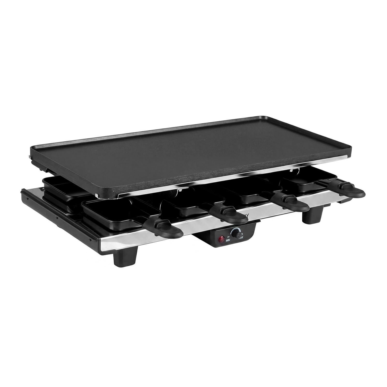 COSTWAY Grill à Raclette 1400w, Grill Électrique 2 en 1, 48 x 24 x 12 cm