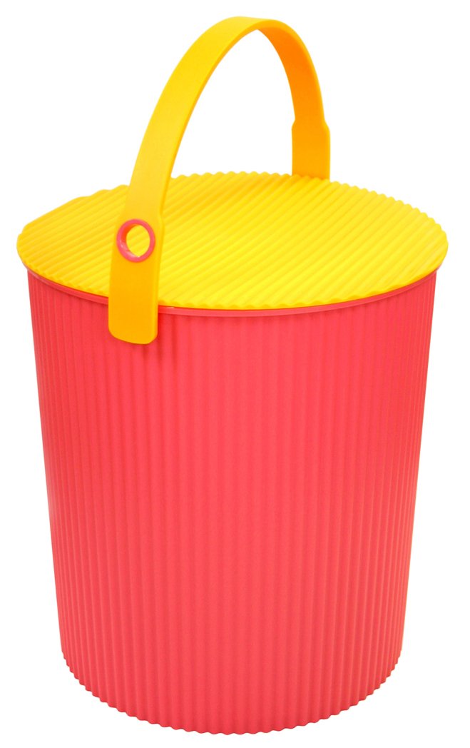 Hachiman Omnioutil Seau Rose avec Couvercle Jaune 10L