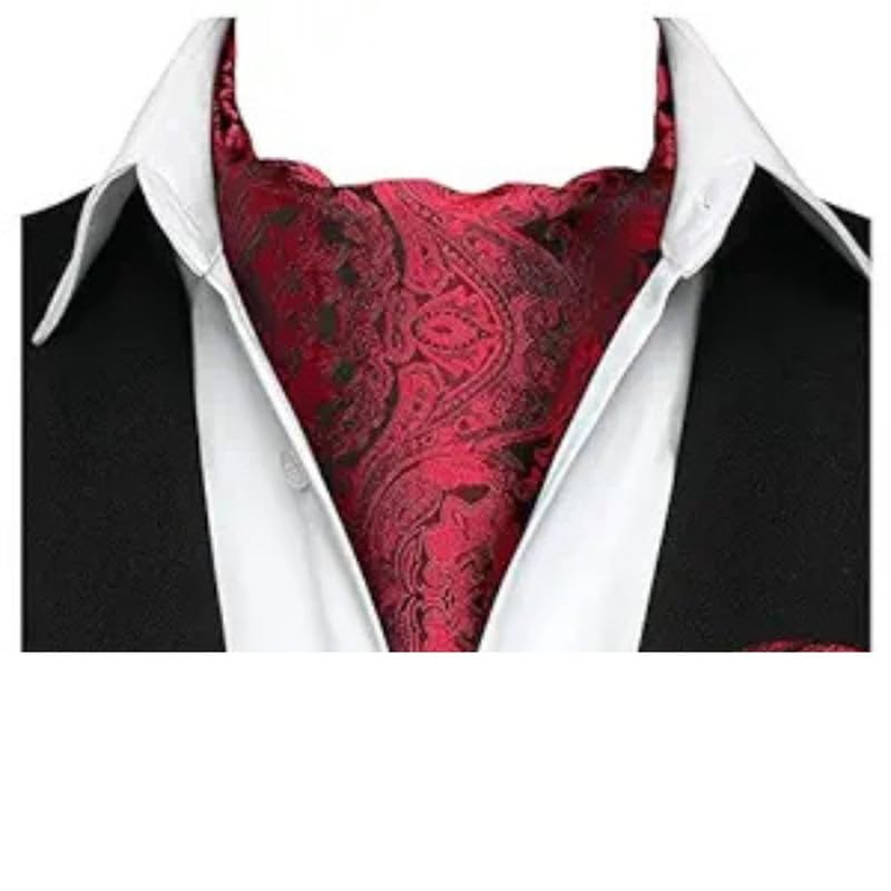 Image of MIPPO Men's Ascot Paisley Floral Jacquard Woven Gift Cravat Tie